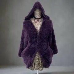 平成ギャル y2k ダブルジップ　ボアパーカー　purple グランジ