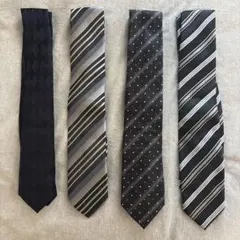 ネクタイセット 4本 黒系デザイン