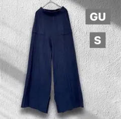 GU ジーユー リブフレアニットパンツRS+E レディース S