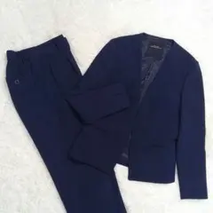 グリーンレーベルリラクシング ダブルクロス ノーカラーセットアップ ネイビー M