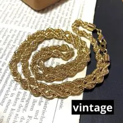 ヴィンテージ　スクリューチェーンゴールドネックレス