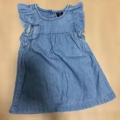 GAP デニム フリル ノースリーブワンピース 12-18ヶ月