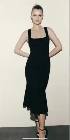 ZARA ◆ ストレッチニットミディワンピース