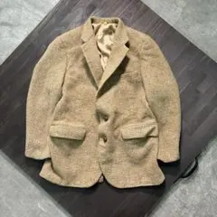 7AS5 ウール　テーラードジャケット　インポート　ベージュ　古着used