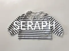 SERAPHセラフベビー長袖トップスボーダーレース襟可愛いチュニック90cm秋冬