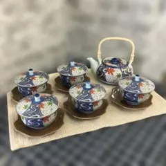 有田焼　茶器揃 急須と茶碗5個　茶托付き　日本茶セット　アリタヤキ
