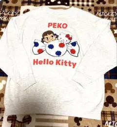 PEKOペコちゃん×ハローキティコラボトレーナーＬユーズド