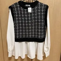 新品未使用＊イング異素材シャツ　ブラウス