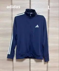 adidas ジャージ L ネイビー トラックジャケット 3本ラインのサムネイル