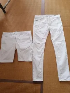 ディーゼルホワイトのデニム、ハーフパンツセット