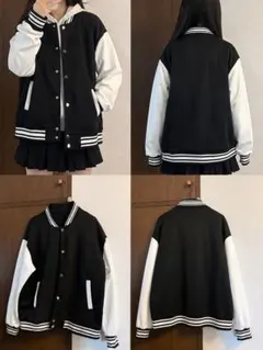 バイカラー スタジャン ブラック/ホワイト