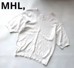 MHLマーガレットハウエル 半袖 コットン ニット 2 M アイボリー