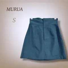 ムルーア ミニスカート ハイウエスト 台形スカート インナーパンツ付 モード S