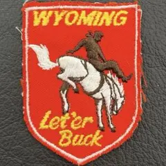 ビンテージ　ワッペン　WYOMING Let'er Buck 馬　voyager