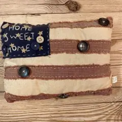 アメリカンカントリー ミニクッション 星条旗　パッチワーク風　インテリア