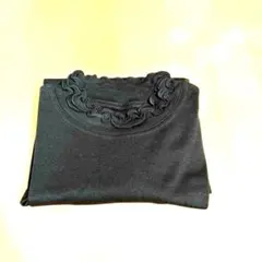 【綿100%】新品未使用　プルオーバーカットソー（M ）　黒　スクロール