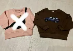 【専用です】クマと車の刺繍トレーナー2点セット 90