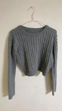 GRL ケーブルニット グレー 長袖セーター