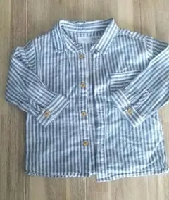 ZARA 青と白のストライプシャツ