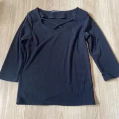 INGNI ブラック クロスネック 七分袖