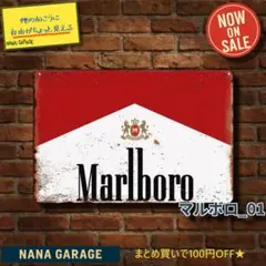 ★マルボロ_01★ブリキ看板 タバコ[20260115]人々 無言 スタイル