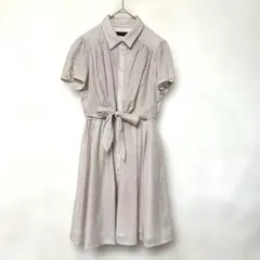 【レストローズ AMIE】新品未使用 ストライプ柄 半袖 シャツワンピース