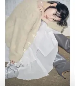 snidel ビジューリボンカーディガン