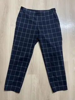 UNIQLO スマートスタイルアンクルパンツ　L ネイビー　チェック柄