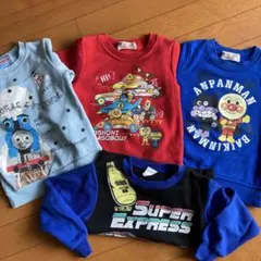 100男の子アンパンマン・トーマスその他長袖カットソー4まいセット
