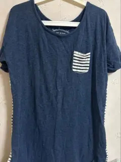 28日まで処分 Seashoreside 半袖 カットソー ネイビーのサムネイル