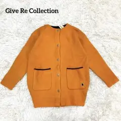 ギブリコレクション 配色二枚仕立て 暖かコーディガンQVC オレンジS