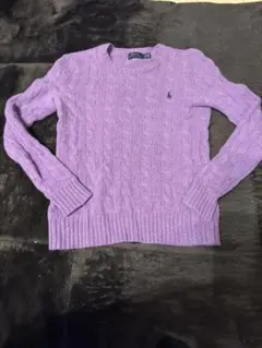 Polo Ralph Lauren パープル ケーブルニットセーター XS