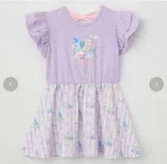 90サイズ 絵子猫 エコネコ　しまむら ワンピース パープル 紫 ユニコーン