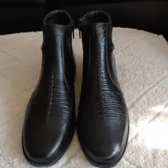 メンズ　スパイク付きビジネスレザー防水　編み込みブーツ