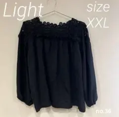 月末セールLight＊XXL＊首元刺繍＊オシャレトップス＊レーストップス