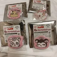 キャラ福くじ　ハム太郎　アクリルキーホルダー　ワッペンバッジ