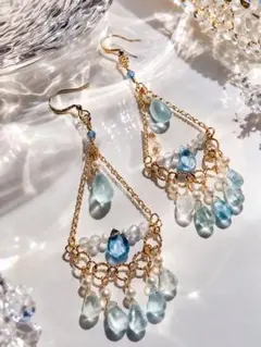 シンデレラアクアマリン✴︎14kgfピアス＆ペントップ S307 シンデレラアクアマリン✴︎14kgfピアス＆ペントップ S307 - メルカリ