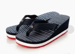 TOMMY HILFIGER ストライプウェッジソールビーチサンダルのサムネイル