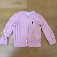 ラルフローレン ベビー ケーブルニット カーディガン ピンク 18M/80cm