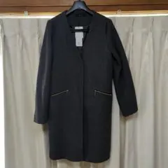 新品タグ付★IMAGE　イマージュ　ノーカーラーコート　ロング　シンプル　グレーのサムネイル