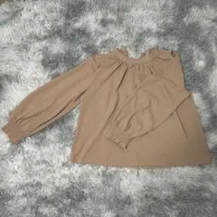 T*p様 ベージュ 長袖 フリルネックブラウス