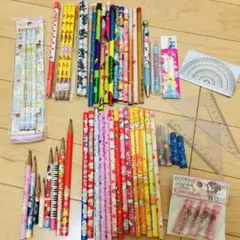 鉛筆 キャップ 三角定規 分度器 筆記用具　平成レトロ　平成女児
