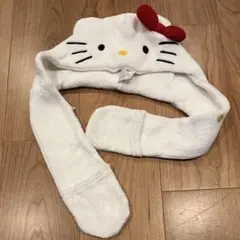 ハローキティ 帽子マフラー　耳付き　幼児向け