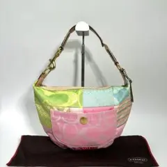 即購入ok】COACH シグネチャー ハンドバッグ ピンク てんとう虫 - メルカリ