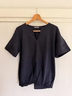 セオリーリュクス　ネイビー　リネン　ブラウス美品のサムネイル
