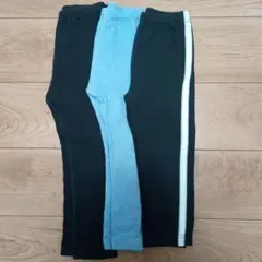 ユニクロ　キッズレギンスパンツ3点セット 100cm 黒 青
