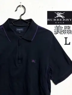 美品 バーバリーゴルフ バーバリー 半袖 ポロシャツ ゴルフウェア ブラック L