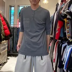 SUBTLE タグ付き 日本製 ヘンリーネック 7分袖Tシャツ テロ感 y2k