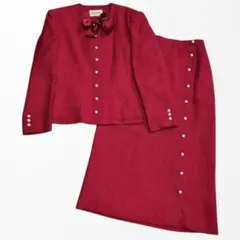 インゲボルグ　ツイードノーカラージャケット　パールボタン　リボン　花柄　リボン インゲボルグ ツイードノーカラージャケット パールボタン リボン 花柄