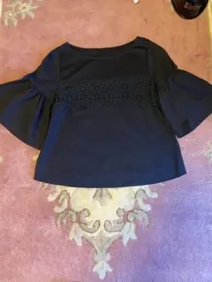 美品　JILL STUART ケミカルレースコンビカットソー　ネイビーのサムネイル